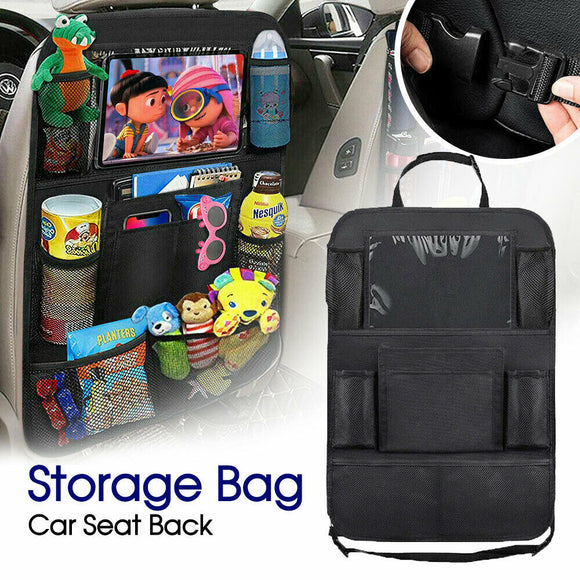 Car Seat Back Organiser Tidy Organizer Travel Kid Storage Bag Pocket Cup Holder