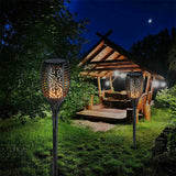 4X LED Solar Flickering Torch Path Light Dancing Flame Garden Landscape Lamp
