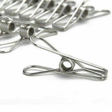 100x Stainless Steel Clothes Pegs Hanging Clips