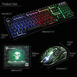 Ergonomic T6 Gaming Keyboard and Mouse Set for PC Laptop Rainbow Backlight USB