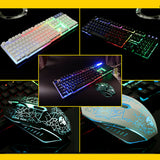 Ergonomic T6 Gaming Keyboard and Mouse Set for PC Laptop Rainbow Backlight USB