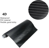 50cm x1.51M 4D Gloss Black Carbon Fibre Fiber Vinyl Car Wrap Air Release Film