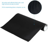 50cm x1.51M 4D Gloss Black Carbon Fibre Fiber Vinyl Car Wrap Air Release Film