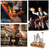 12Pcs Cocktail Shaker Set Mixer Martini Strainer Bartender Kit Spirits Maker Bar