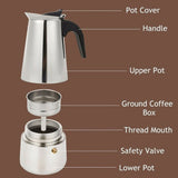 300ML STAINLESS STEEL STOVE ESPRESSO COFFEE MAKER