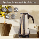 300ML STAINLESS STEEL STOVE ESPRESSO COFFEE MAKER