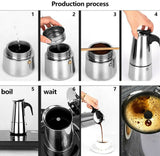 300ML STAINLESS STEEL STOVE ESPRESSO COFFEE MAKER