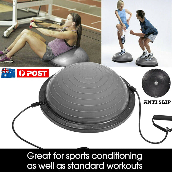 Pilates Balance Yoga Gym Bosu Ball Training Exercise Fitness Ball w/ Pump&Band