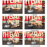Pilates Balance Yoga Gym Bosu Ball Training Exercise Fitness Ball w/ Pump&Band