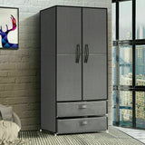 Large Portable Clothes Closet Wardrobe Storage Cabinet Organiser Unit with Shelf