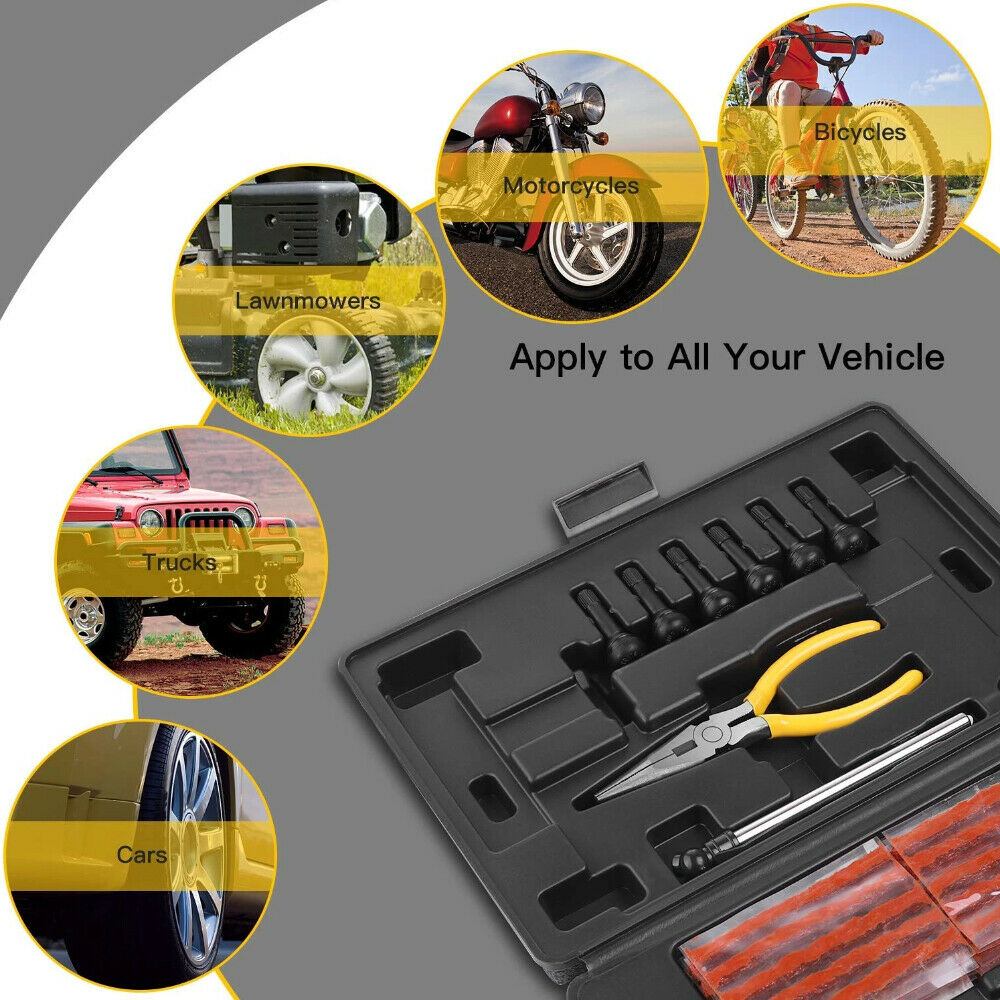 Tire Repair Kit - 32pcs Heavy Duty Professional Tire Plug Kit - Universal Tire Repair Tools To Fix Punctures, Tire Patch Kit For Car Motorcycle, Truck, ARB,ATV, Tractor, RV, SUV &Trailer, Tire