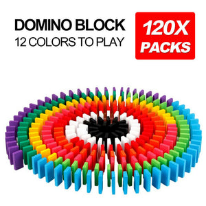 120/240/360/480 PCS Wooden Dominoes Block Tiles Bright Tumbling Knock Down Toys