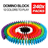 120/240/360/480 PCS Wooden Dominoes Block Tiles Bright Tumbling Knock Down Toys