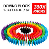 120/240/360/480 PCS Wooden Dominoes Block Tiles Bright Tumbling Knock Down Toys