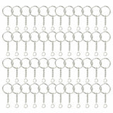 100x Split Metal Key Rings Keyring Blanks With Link Chains For DIY Craft