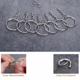 100x Split Metal Key Rings Keyring Blanks With Link Chains For DIY Craft