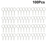 100x Split Metal Key Rings Keyring Blanks With Link Chains For DIY Craft