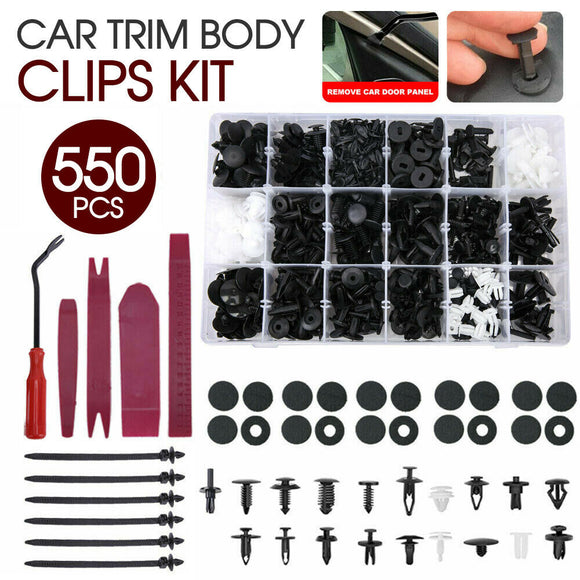 Car Plastic Clips Bumper Fender Trim Mixed Rivet Door Panel Fasteners 550Pcs Kit