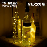 10 Sets 10/20LED String Battery Copper Wine Bottle Wire Fairy Lights Party Christmas