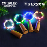 10 Sets 10/20LED String Battery Copper Wine Bottle Wire Fairy Lights Party Christmas