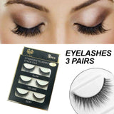 Eyelashes 3 Pairs Mink Natural Long Thick Makeup Cross False Eye Lashes