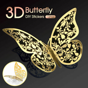 12Pcs 3D DIY Wall Decal Stickers Butterfly Home Room Art Decor Decorations