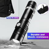 2X 60000lm CREE Q3-WC T6 LED Flashlight Torch Bike Mount USB Rechargeable