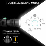 2X 60000lm CREE Q3-WC T6 LED Flashlight Torch Bike Mount USB Rechargeable