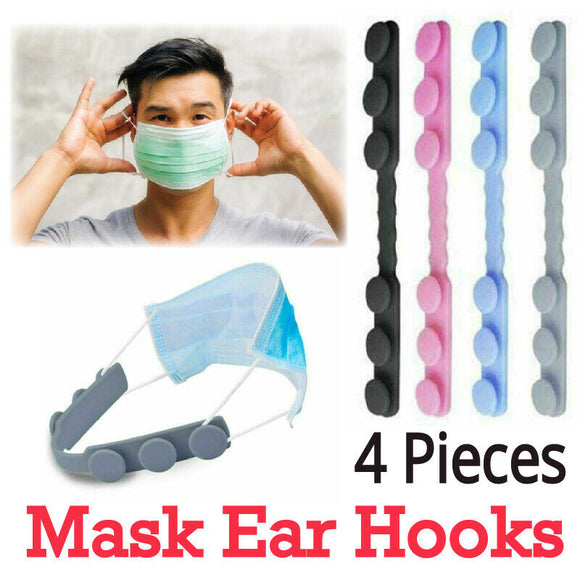 4x Face Mask Adjustable Ear Hook Strap Extension Ear Saver Fixing Clip ...