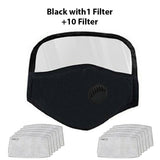 Filters Face Mask Reusable Eye Shield Washable Anti Air Pollution Adult Unisex