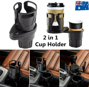 Adjustable 2in1 Car Seat Cup Holder Water Bottle Drink Coffee Cleanse Storage