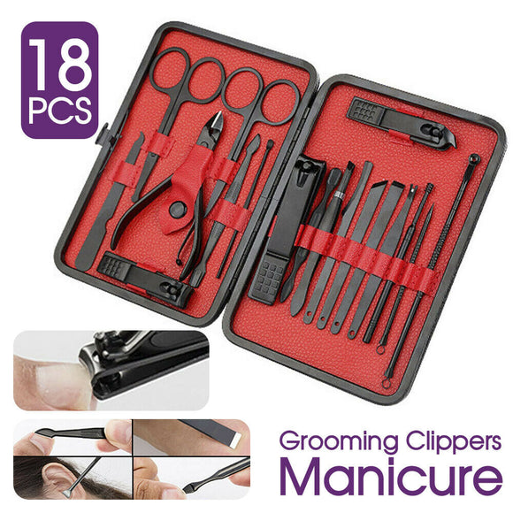 18PCS/Set Tools Pedicure Kit Stainless Steel Nail Grooming Clippers Manicure