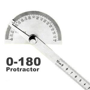 Stainless Steel 0-180 Protractor Angle Finder Arm Measuring Gauge Ruler Tool