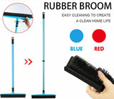 Rubber Broom For Dog Cat Pet Hair Car Windows Handle Sweeper Squeegee Floor