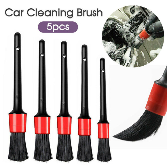 5Pcs Dashboard Car Hair Detail Brush Crevice Dust Cleaning Automotive Detailing