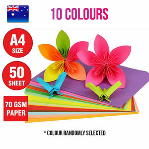 50 Sheets 70gsm A4 Coloured Paper DIY Craft Paper Making Cardstock Premium