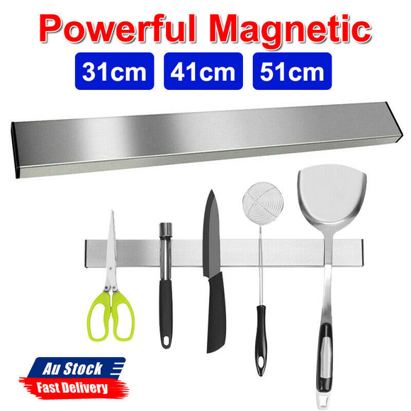 31/41/51cm Stainless Steel Magnetic Rack Knives Knife Holder Tool Shelf Magnet
