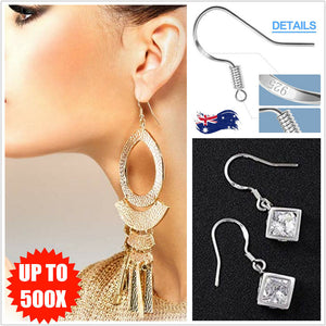 100/500pcs 925 Silver Earring Hooks French Hook Ear Wire DIY Earrings Jewelry