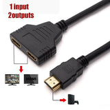 HDMI Splitter 1 IN 2 OUT Ultra HD 1080 Adapter Converter Multi Display Cable 4K