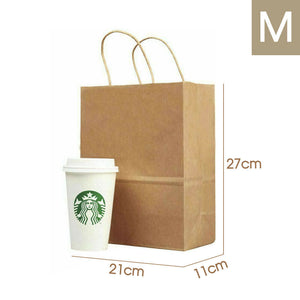 50 x Bulk Kraft Paper Bags Gift Shopping Carry Craft Brown Bag with Handles