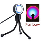 LED Sun Sunset Rainbow Projector Atmosphere USB Night Light Lamp For Room Decor