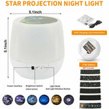 LED Rotating Projector Starry Night Light Star Sky Lights Baby Kids Bedside Lamp