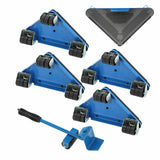 5pcs Furniture Slider Lifter Moves Wheels Mover Kit Home Moving Lifting System