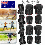 6pc Skating Protective Gear Sets Elbow Knee Pads Bike Skateboard Adult Kid SML