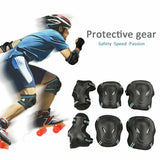 6pc Skating Protective Gear Sets Elbow Knee Pads Bike Skateboard Adult Kid SML