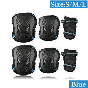 6pc Skating Protective Gear Sets Elbow Knee Pads Bike Skateboard Adult Kid SML