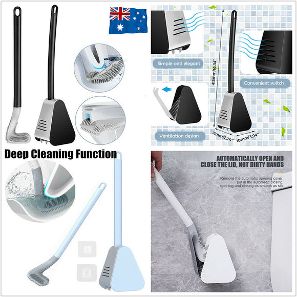 Set Golf Toilet Brush Wall-Mounted Silicone Bathroom Cleaning Brush Holder Base