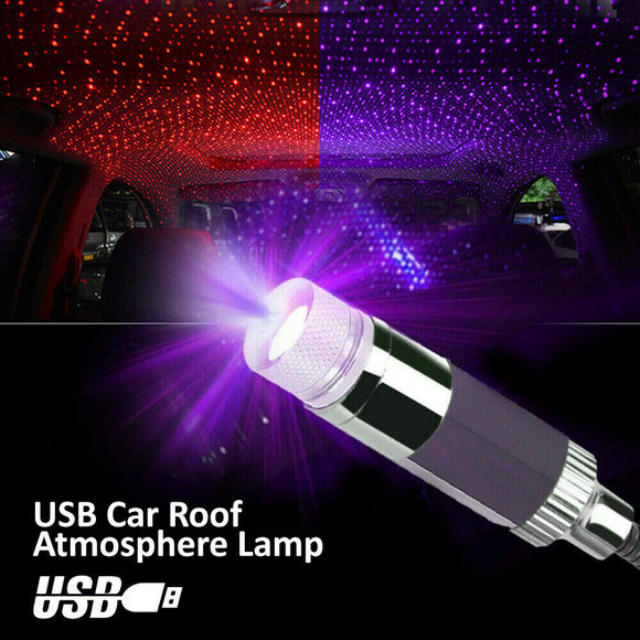 USB Car Roof Atmosphere Lamp LED Ambient Star Starry Light Projector