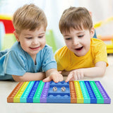 Rainbow Chess Board Push Pop it Bubble Sensory Toys Game Fidget Toy Pop Its