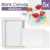 5x Artist Blank Stretched Canvas Canvases Art Large White Range Oil Acrylic Wood